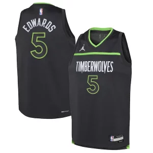 Bonito Clásico Único Anthony Edwards Minnesota Timberwolves Jordan Brand Youth Swingman Jersey Statement Edition Black  para la gran final