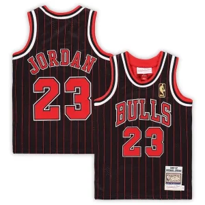 Cool Moderno Michael Jordan Chicago Bulls Toddler 1996/97 Hardwood Classics Authentic Jersey Black/Red/White  para la gran final
