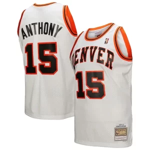 Fantástico Magnífico Carmelo Anthony Denver Nuggets 2006/07 Swingman Jersey White  para la gran final