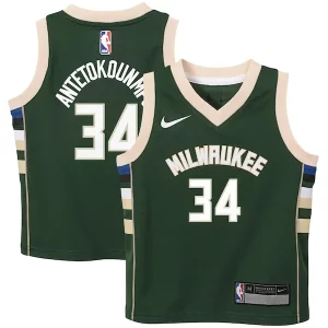 Fácil de llevar Giannis Antetokounmpo Milwaukee Bucks Nike Preschool Swingman Player Jersey Icon Edition Hunter Green  para la gran final