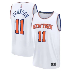 Increíble Jalen Brunson New York Knicks Fast Break Replica Player Jersey Association Edition White  para la gran final