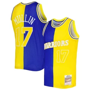 Atractivo Chris Mullin Golden State Warriors Hardwood Classics 1993/94 Split Swingman Jersey Royal/Gold  para la gran final