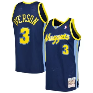 Magnífico Delicioso Fácil de llevar Allen Iverson Denver Nuggets Hardwood Classics Swingman Jersey Navy  para la gran final