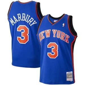 Bonito Clásico Stephon Marbury New York Knicks Hardwood Classics Swingman Jersey Blue  para la gran final