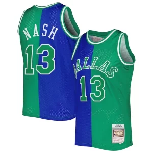 Atractivo Hermoso Steve Nash Dallas Mavericks Hardwood Classics 1998/99 Split Swingman Jersey Blue/Green  para la gran final
