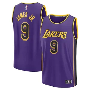 Bonito Maravilloso Bronny James Los Angeles Lakers Fast Break Replica Player Jersey Statement Edition Purple  para la gran final