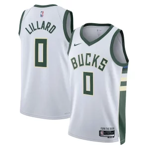 Fácil de llevar Robusto Damian Lillard Milwaukee Bucks Nike Unisex Fear The Deer Swingman Player Jersey Association Edition White  para la gran final