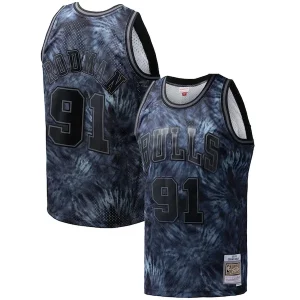 Elegante Moderno Dennis Rodman Chicago Bulls Hardwood Classics 1995/96 Tie Dye Swingman Jersey Black  para la gran final