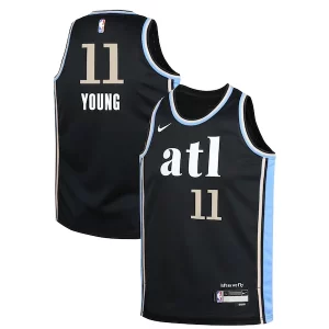 Magnífico Elegante Maravilloso Trae Young Atlanta Hawks Nike Youth Swingman Replica Jersey City Edition Black  para la gran final