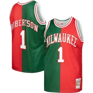 Original Oscar Robertson Milwaukee Bucks Hardwood Classics 1971/72 Split Swingman Jersey Green/Red  para la gran final