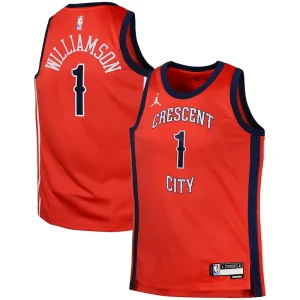 Único Lujoso Zion Williamson New Orleans Pelicans Jordan Brand Swingman Jersey Statement Red  para la gran final