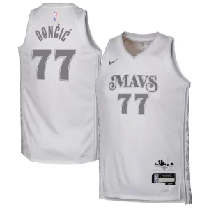 Original Clásico Luka Dončić Dallas Mavericks Nike Youth 2024/25 Swingman Player Jersey City Edition White  para la gran final
