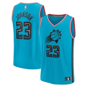 Cool Cameron Johnson Phoenix Suns Youth 2022/23 Fast Break Jersey City Edition Turquoise  para la gran final