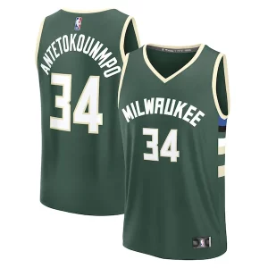 Original Comodo Giannis Antetokounmpo Milwaukee Bucks Fast Break Replica Player Jersey Icon Edition Hunter Green  para la gran final
