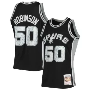 Lujoso Cool David Robinson San Antonio Spurs 1998/99 Hardwood Classics NBA 75th Anniversary Diamond Swingman Jersey Black  para la gran final
