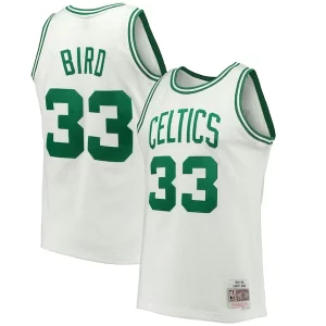Encantador Larry Bird Boston Celtics Hardwood Classics 1985/86 Swingman Jersey White/Kelly Green  para la gran final