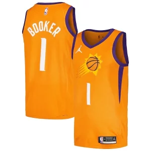 Resistente Genial Devin Booker Phoenix Suns Jordan Brand Swingman Player Jersey Statement Edition Orange  para la gran final