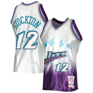 Chulo John Stockton Utah Jazz 1996/97 Hardwood Classics 75th Anniversary Swingman Jersey Platinum  para la gran final