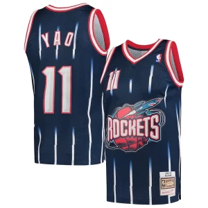 Comodo Yao Ming Houston Rockets Hardwood Classics 2002 03 Swingman Jersey Navy  para la gran final