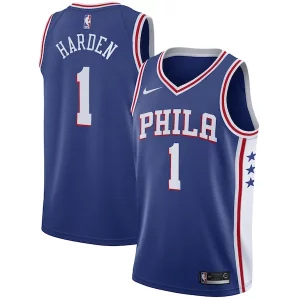 Maravilloso James Harden Philadelphia 76ers Nike Swingman Jersey Icon Edition Royal  para la gran final