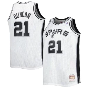 Práctico Atractivo Único Tim Duncan San Antonio Spurs Big & Tall Hardwood Classics 1998/99 Swingman Jersey White/Black  para la gran final