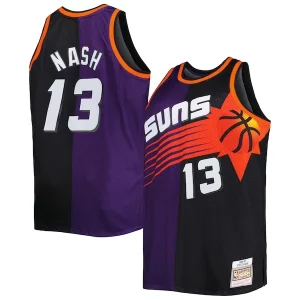 Magnífico Steve Nash Phoenix Suns Big & Tall Hardwood Classics 1996/97 Split Swingman Jersey Purple/Black  para la gran final