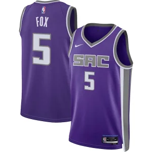 Único De'Aaron Fox Sacramento Kings Nike Unisex Swingman Jersey Icon Edition Purple  para la gran final