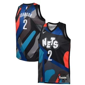 Estupendo Fantástico Lujoso Cameron Johnson Brooklyn Nets Nike Youth Swingman Replica Jersey City Edition Black  para la gran final