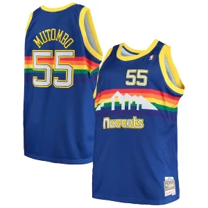 Robusto Duradero Dikembe Mutombo Denver Nuggets 1991/92 Big & Tall Hardwood Classics Swingman Jersey Royal  para la gran final