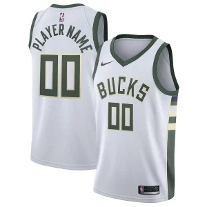 Comodo Maravilloso Original Milwaukee Bucks Nike 2020/21 Swingman Custom Jersey Association Edition White  para la gran final