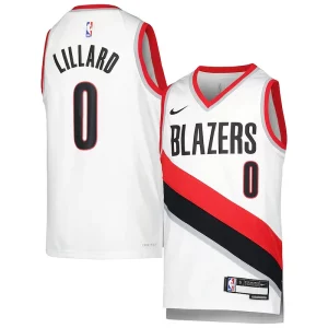 Clásico Chulo Damian Lillard Portland Trail Blazers Nike Youth Swingman Jersey Association Edition White  para la gran final