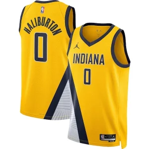 Elegante Robusto Tyrese Haliburton Indiana Pacers Jordan Brand Unisex Swingman Jersey Statement Edition Gold  para la gran final