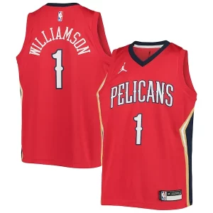 Clásico Zion Williamson New Orleans Pelicans Jordan Brand Youth 2020/21 Swingman Player Jersey Statement Edition Red  para la gran final