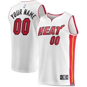Bonito Cool Comodo Miami Heat Youth Fast Break Custom Replica Jersey Association Edition White  para la gran final