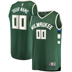 Maravilloso Exquisito Milwaukee Bucks Youth Fast Break Custom Replica Jersey Hunter Green Icon Edition  para la gran final