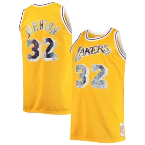 Bonito Magic Johnson Los Angeles Lakers Big & Tall 1984/85 NBA 75th Anniversary Diamond Swingman Jersey Gold  para la gran final
