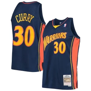 Comodo Duradero Maravilloso Stephen Curry Golden State Warriors Hardwood Classics Swingman Jersey Navy/White  para la gran final