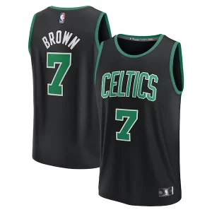 Elegante Jaylen Brown Boston Celtics Youth Fast Break Replica Player Jersey Statement Edition Black  para la gran final