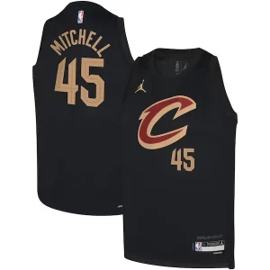 Magnífico Clásico Donovan Mitchell Cleveland Cavaliers Jordan Brand Youth Swingman Jersey Statement Black  para la gran final