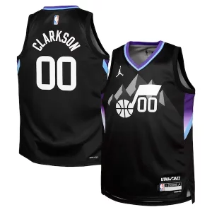 Original Increíble Jordan Clarkson Utah Jazz Jordan Brand Youth Swingman Jersey Statement Edition Black  para la gran final