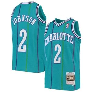 Magnífico Ideal Larry Johnson Charlotte Hornets Youth 1992/93 Hardwood Classics Swingman Jersey Teal  para la gran final