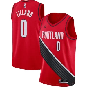 Estupendo Original Damian Lillard Portland Trail Blazers Jordan Brand 2020/21 Swingman Jersey Statement Edition Red  para la gran final