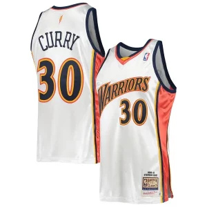 Duradero Stephen Curry Golden State Warriors 2009/10 Hardwood Classics Authentic Jersey White  para la gran final