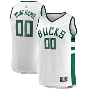 Delicioso Fácil de llevar Milwaukee Bucks Youth Fast Break Replica Custom Jersey Association Edition White  para la gran final