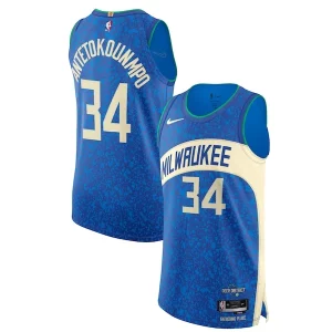 Magnífico Resistente Nike Giannis Antetokounmpo Milwaukee Bucks Authentic Jersey City Edition Blue  para la gran final
