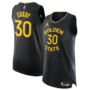 Magnífico Robusto Stephen Curry Golden State Warriors Jordan Brand 2024/25 Authentic Jersey Statement Edition Black  para la gran final