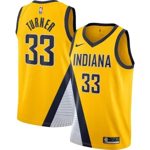 Robusto Perfecto Myles Turner Indiana Pacers Nike Swingman Jersey Gold Statement Edition  para la gran final