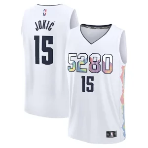 Comodo Fácil de llevar Nikola Jokic Denver Nuggets Youth 2024/25 Fast Break Player Jersey City Edition White  para la gran final