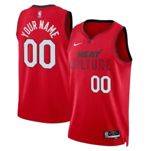 Clásico Miami Heat Nike Unisex 2024/25 Custom Swingman Jersey City Edition Red  para la gran final
