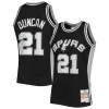 Delicioso Tim Duncan San Antonio Spurs 1998/99 Hardwood Classics NBA 75th Anniversary Diamond Swingman Jersey Black  para la gran final